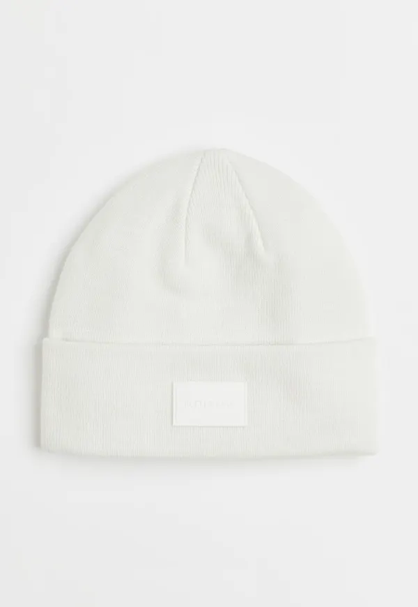 H & M - Stickad mössa med applikation - Vit