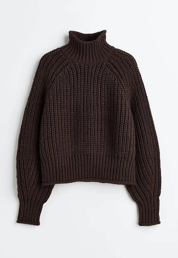 H & M - Stickad tröja - Brun