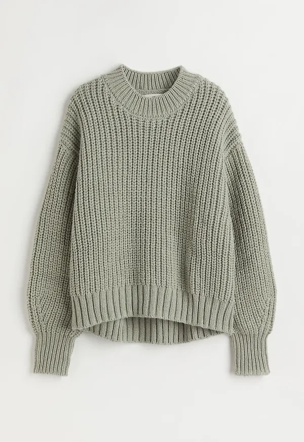 H & M - Stickad tröja - Grön