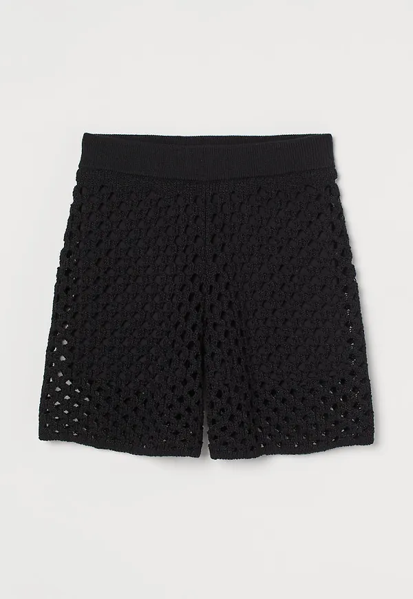 H & M - Stickade shorts - Svart
