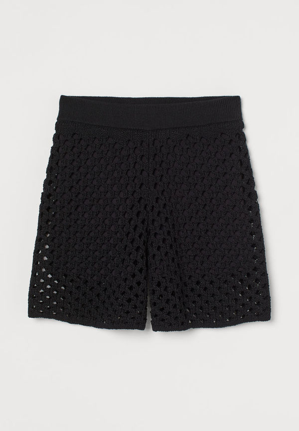 H & M - Stickade shorts - Svart