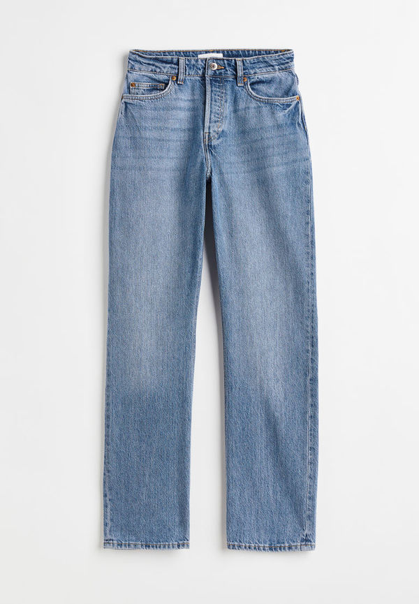 H & M - Straight High Jeans - Blå
