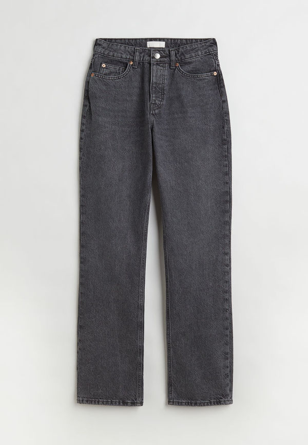 H & M - Straight High Jeans - Grå
