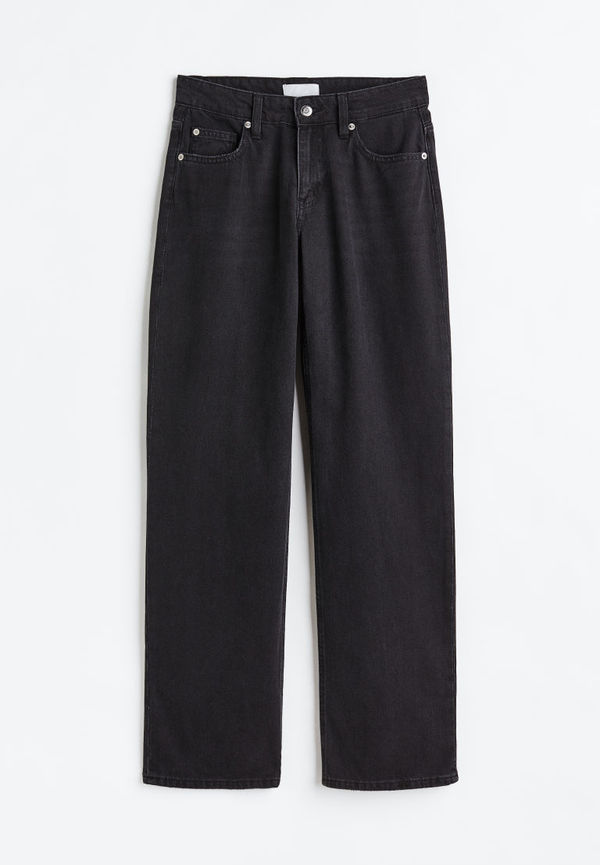 H & M - Straight Low Jeans - Grå