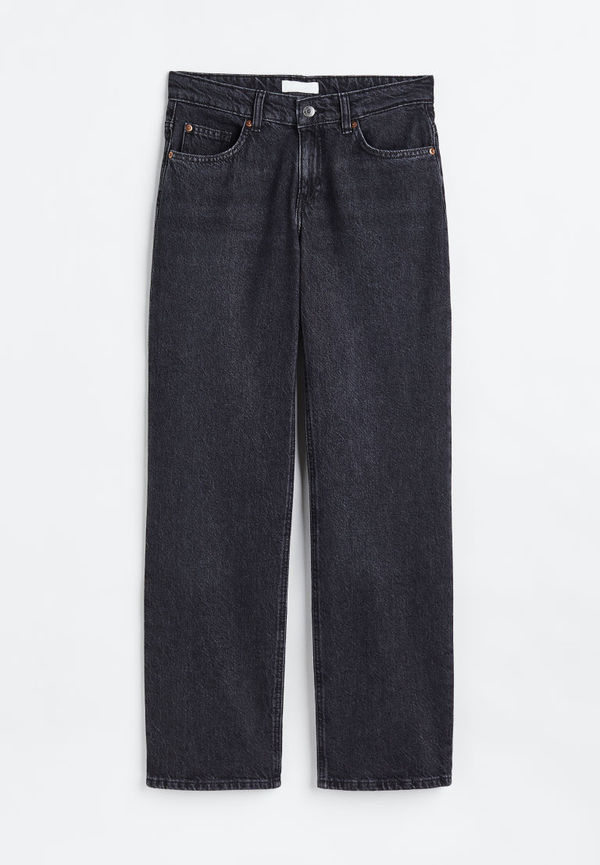H & M - Straight Low Jeans - Grå