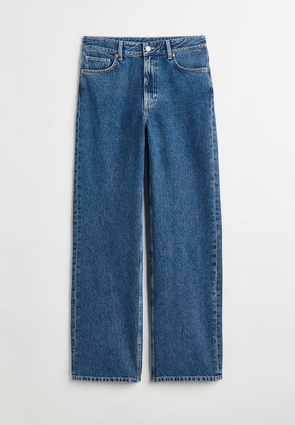 H & M - Straight Regular Jeans - Blå