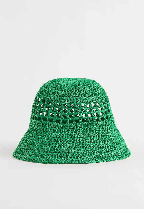 H & M - Stråhatt - Grön