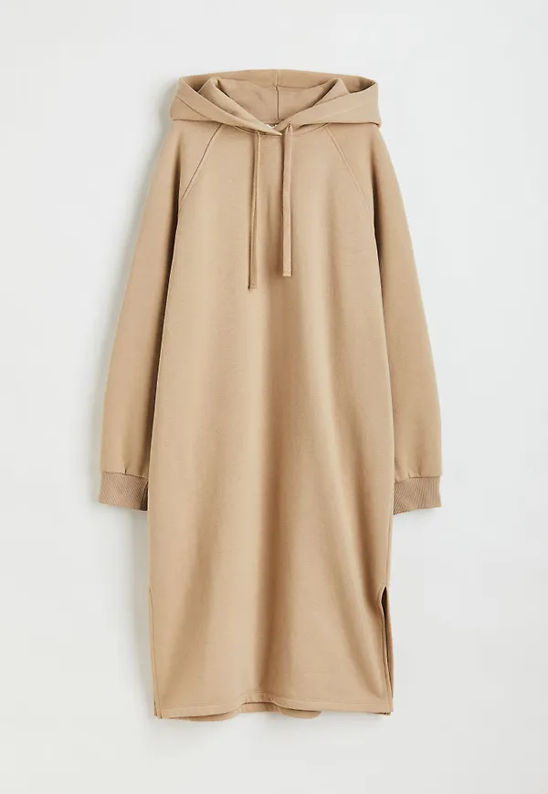 H & M - Sweatshirtklänning med huva - Beige