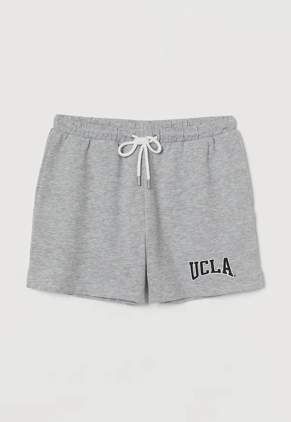 H & M - Sweatshirtshorts med tryck - Grå