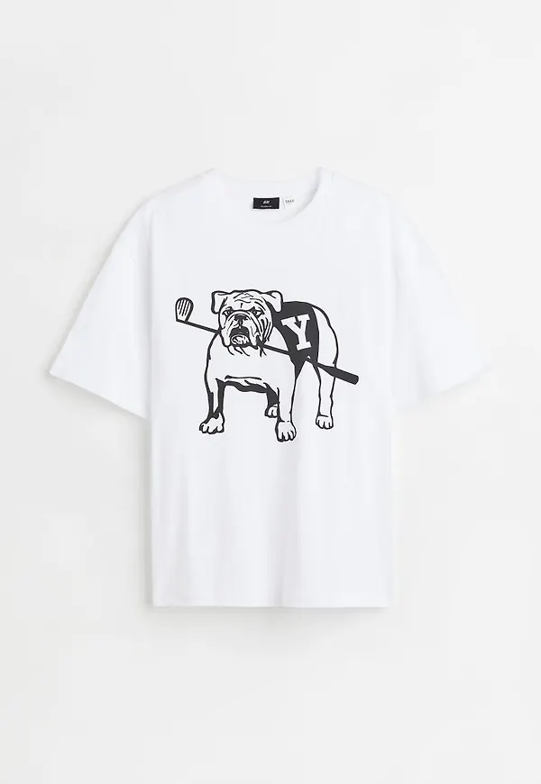 H & M - T-shirt Relaxed Fit - Vit