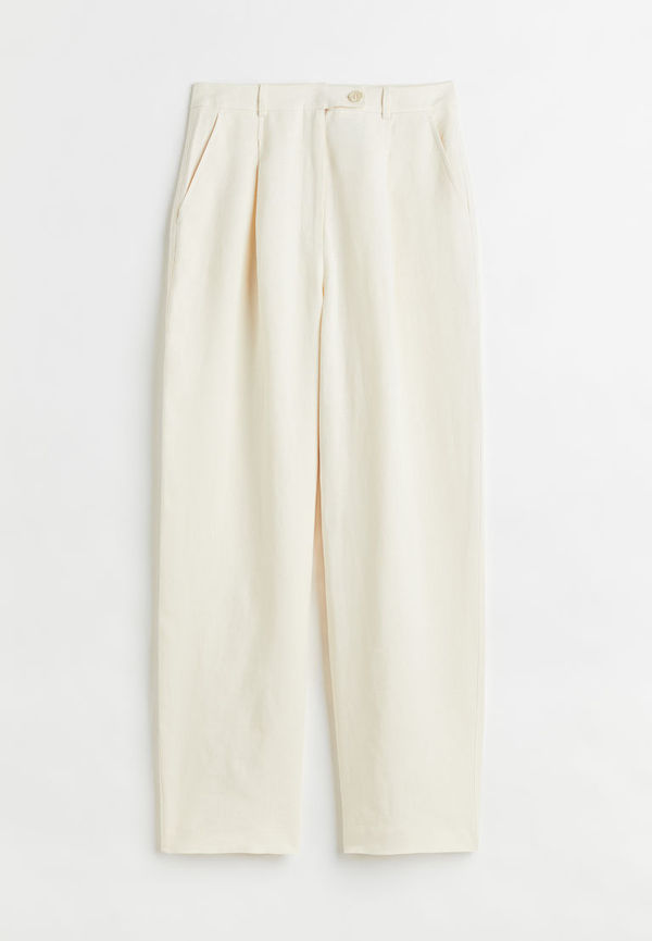 H & M - Tailored linen trousers - Beige