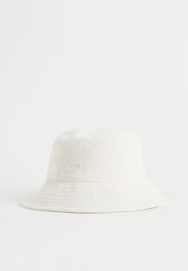 H & M - Terry bucket hat - Vit