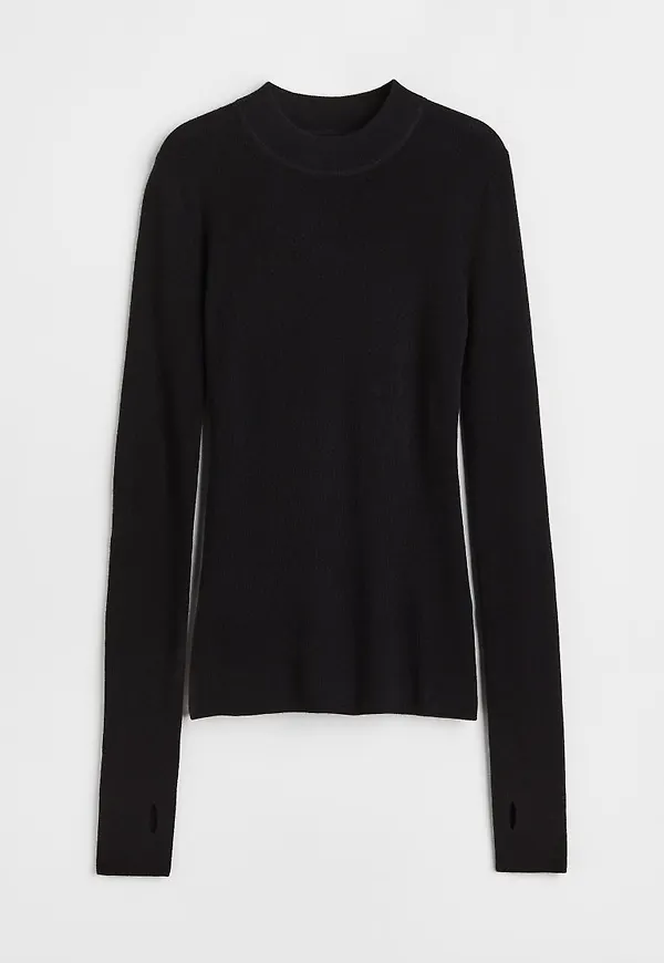 H & M - Topp i kashmirmix - Svart
