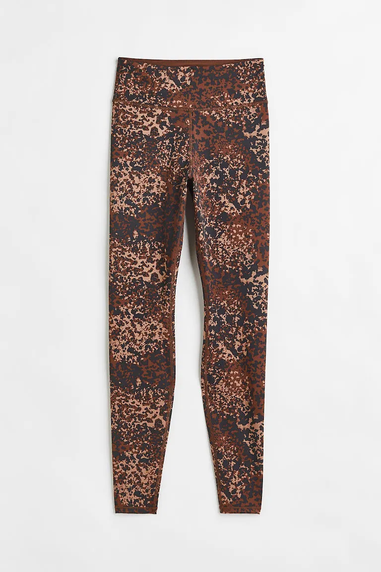H & M - Träningstights High Waist - Brun