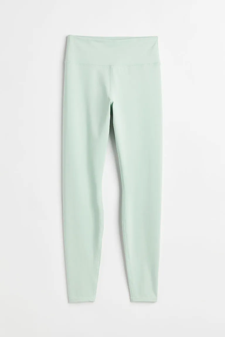 H & M - Träningstights High Waist - Grön