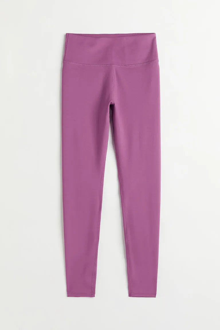 H & M - Träningstights High Waist - Lila