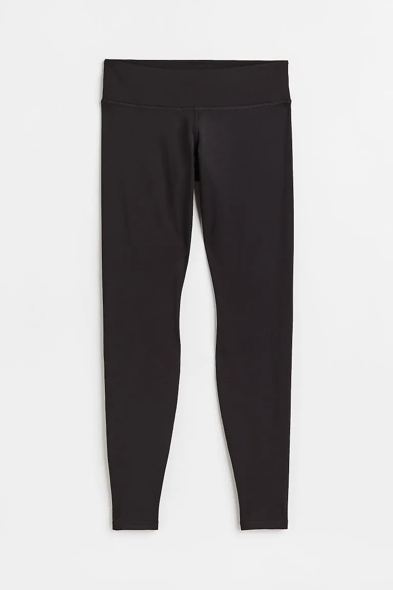 H & M - Träningstights Low Waist - Svart