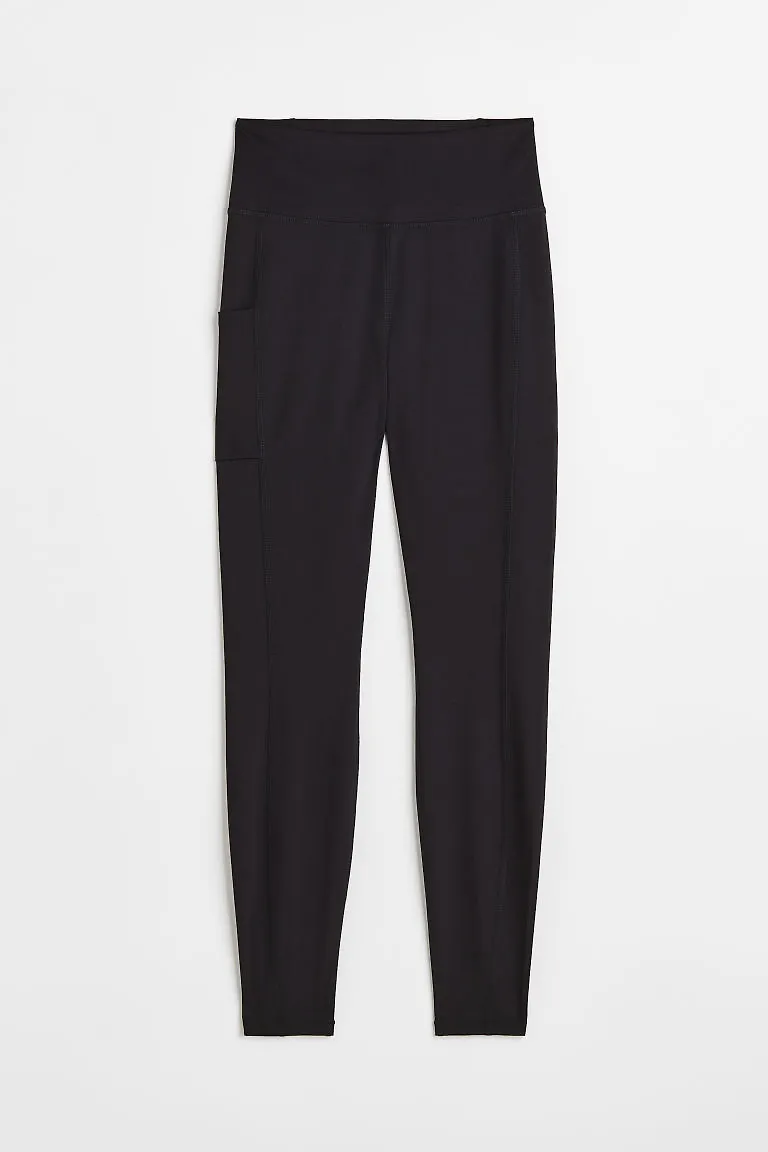 H & M - Träningstights med ficka - Svart
