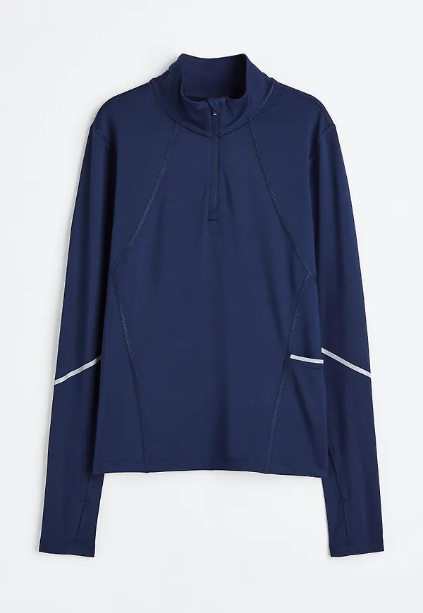 H & M - Träningströja med dragkedja - Blå