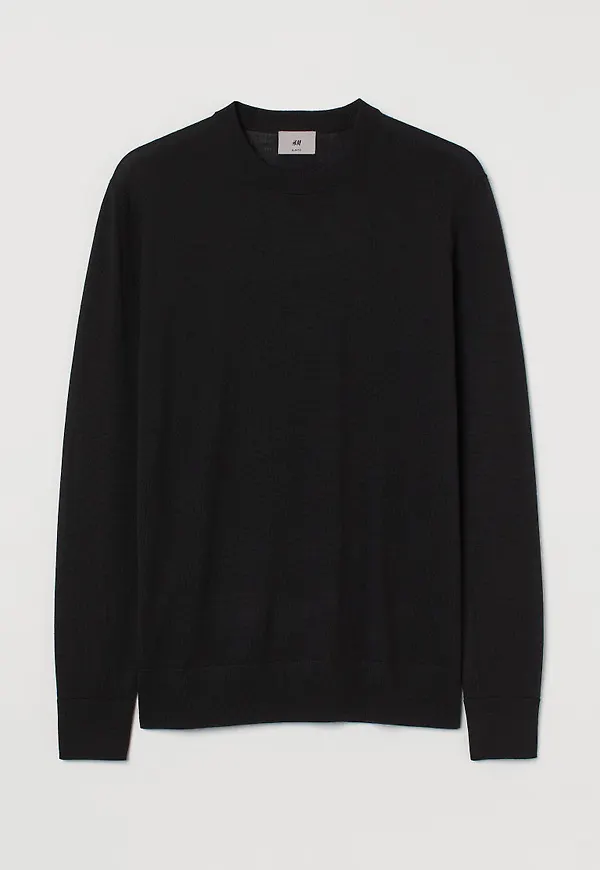 H & M - Tröja i merinoull - Svart
