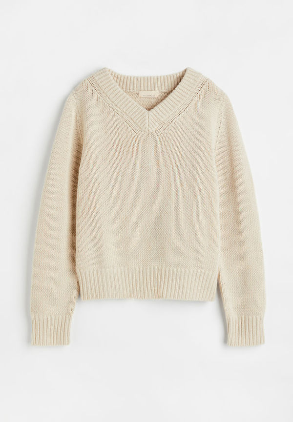 H & M - Tröja i ullblandning - Beige