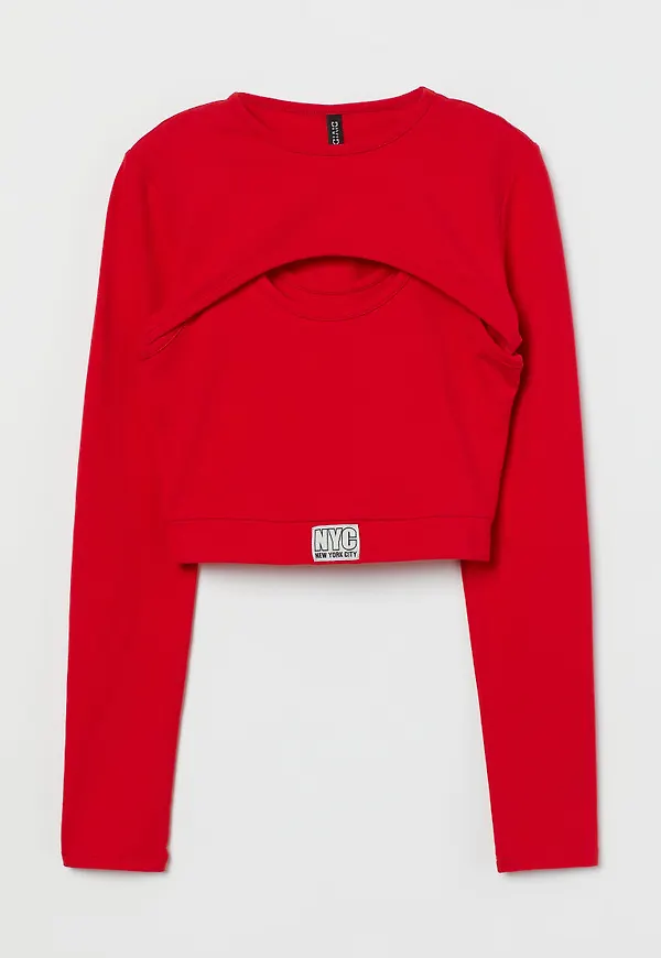 H & M - Tvådelad croptop - Röd