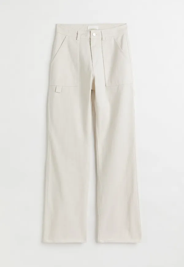H & M - Utilitybyxa i twill - Vit