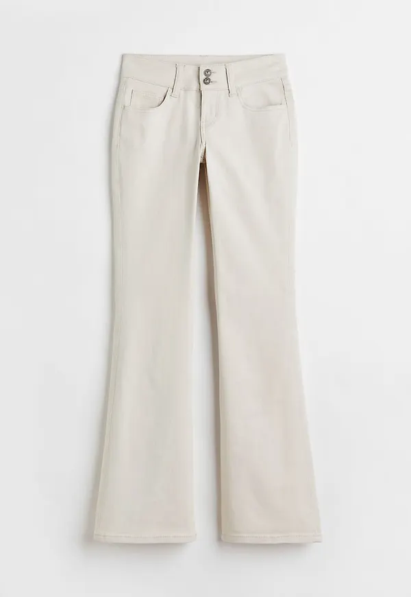 H & M - Utsvängd twillbyxa - Beige
