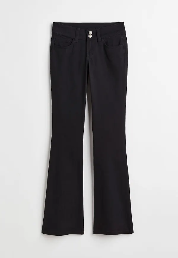 H & M - Utsvängd twillbyxa - Svart
