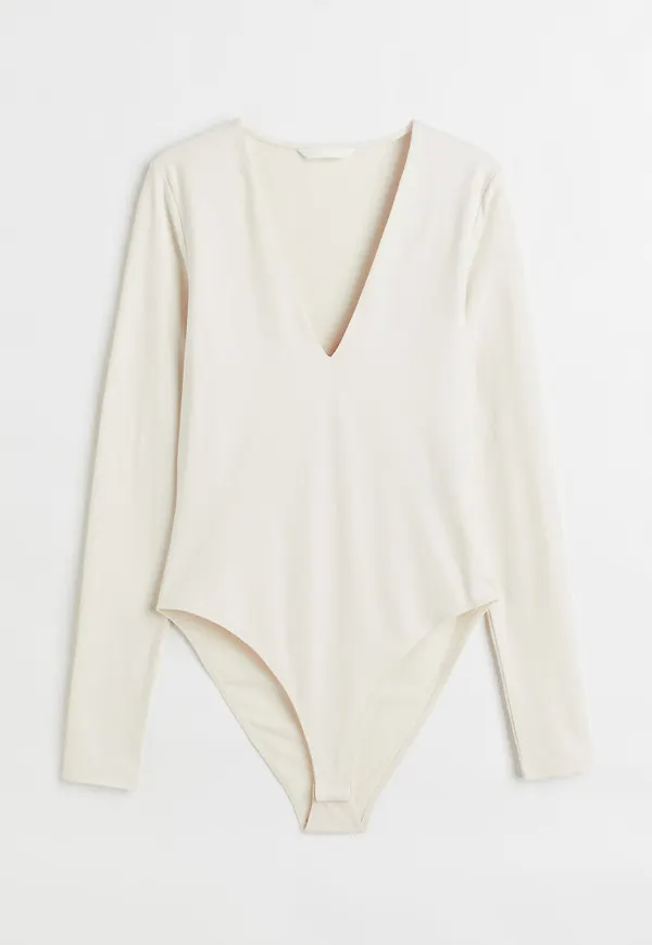 H & M - V-neck bodysuit - Vit