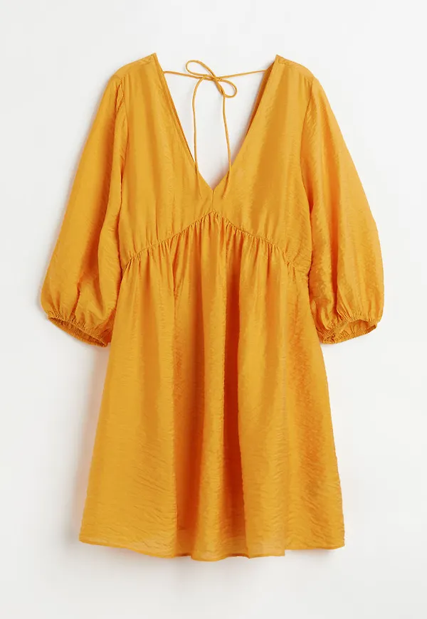 H & M - V-ringad klänning - Gul
