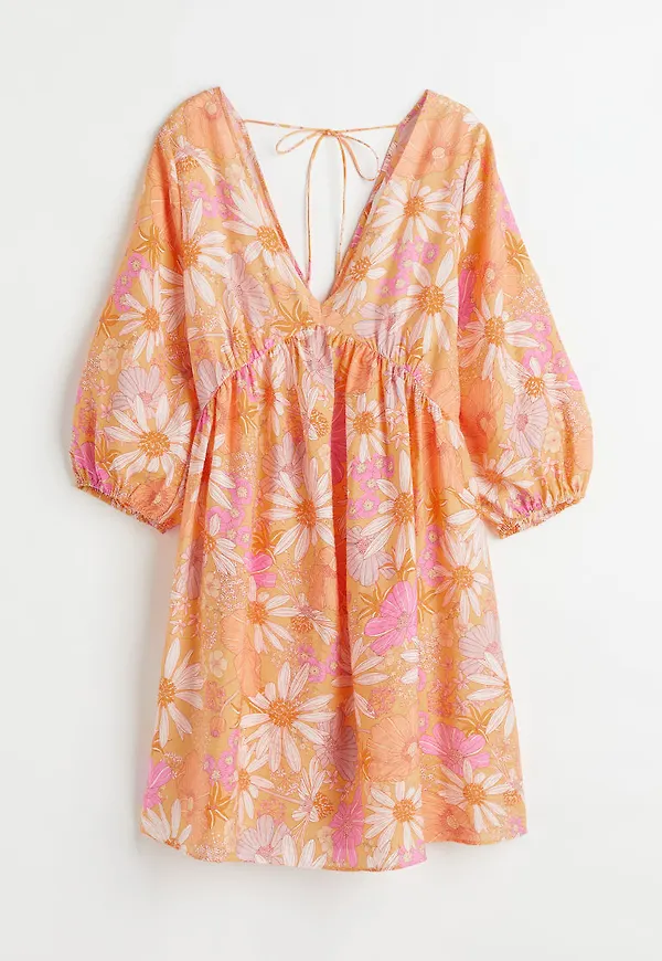 H & M - V-ringad klänning - Gul