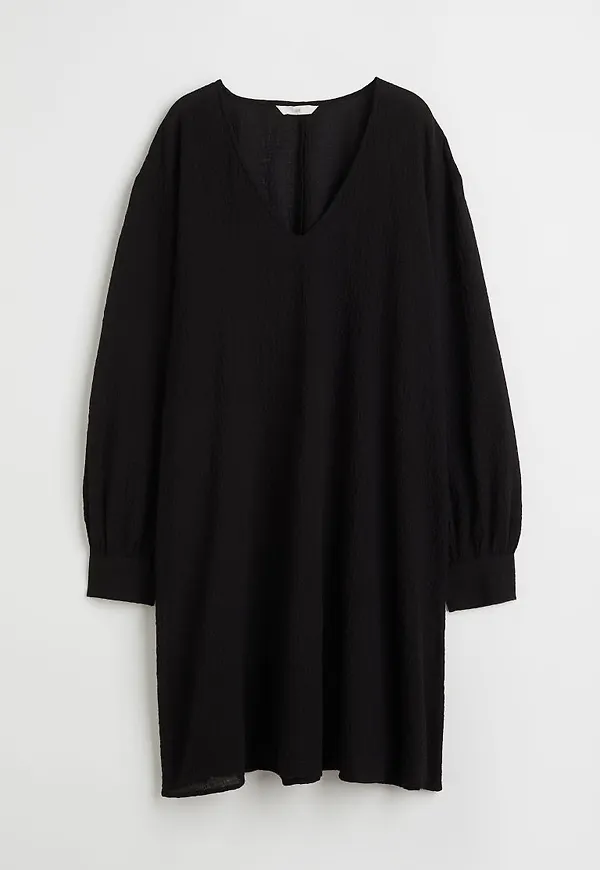 H & M - V-ringad klänning - Svart