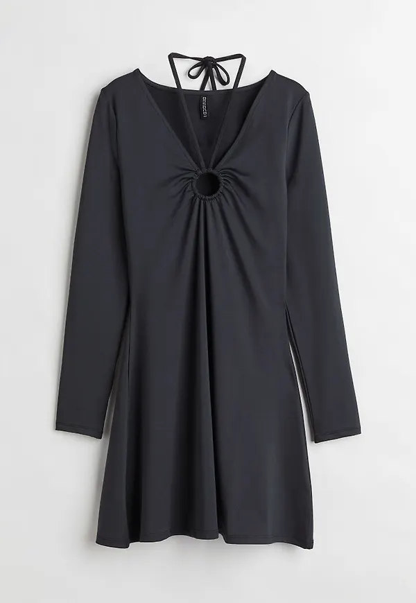 H & M - V-ringad klänning - Svart