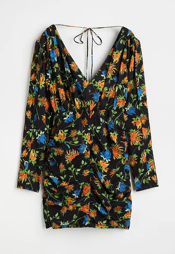 H & M - V-ringad klänning - Svart
