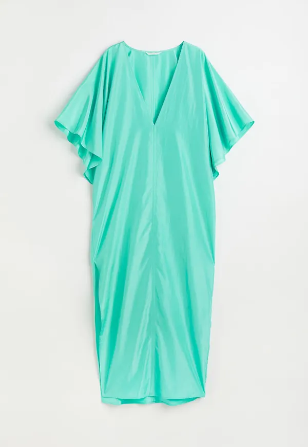 H & M - V-ringad klänning - Turkos