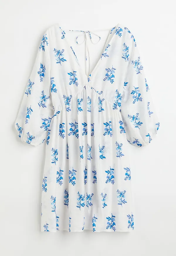 H & M - V-ringad klänning - Vit