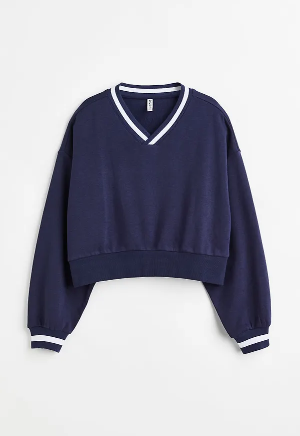 H & M - V-ringad sweatshirt - Blå