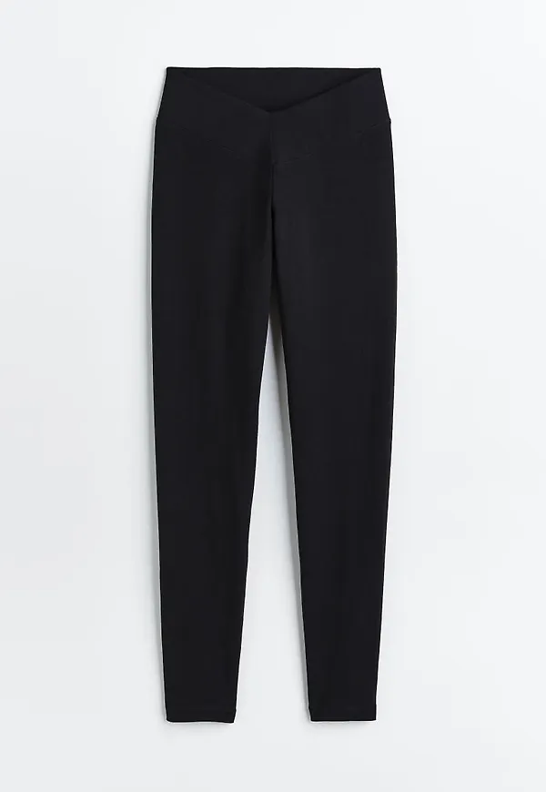 H & M - V-skurna leggings - Svart