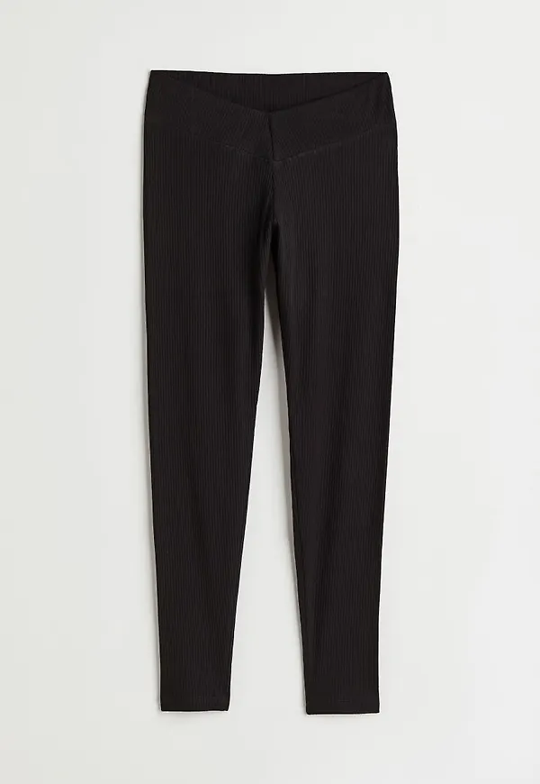 H & M - V-skurna leggings - Svart