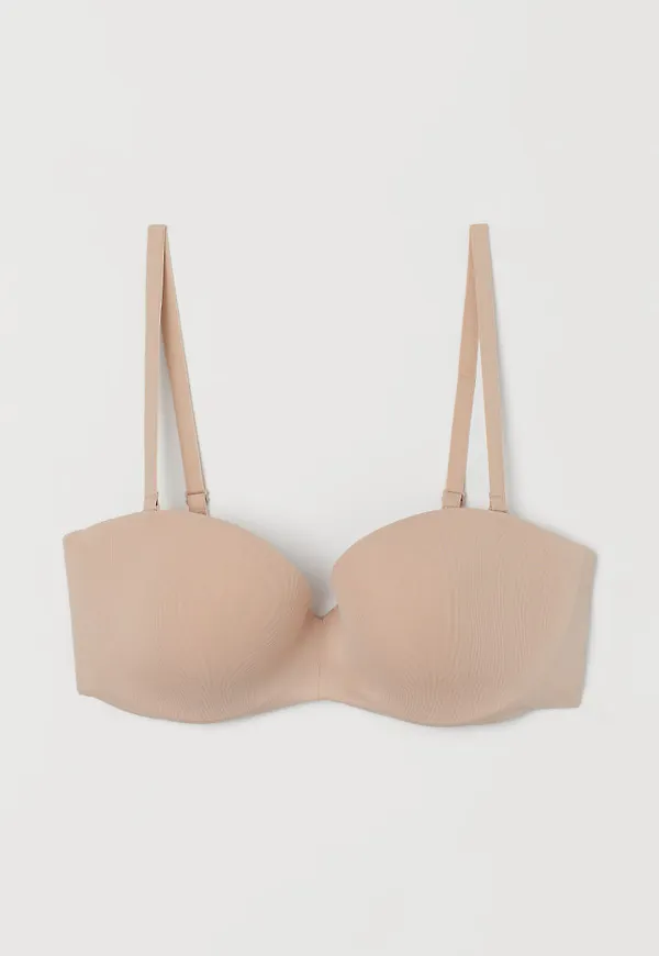 H & M - Vadderad balconette-bh i micro - Beige