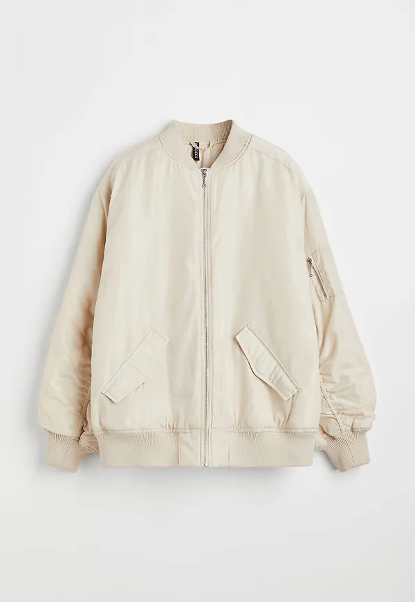 H & M - Vadderad bomberjacka - Beige