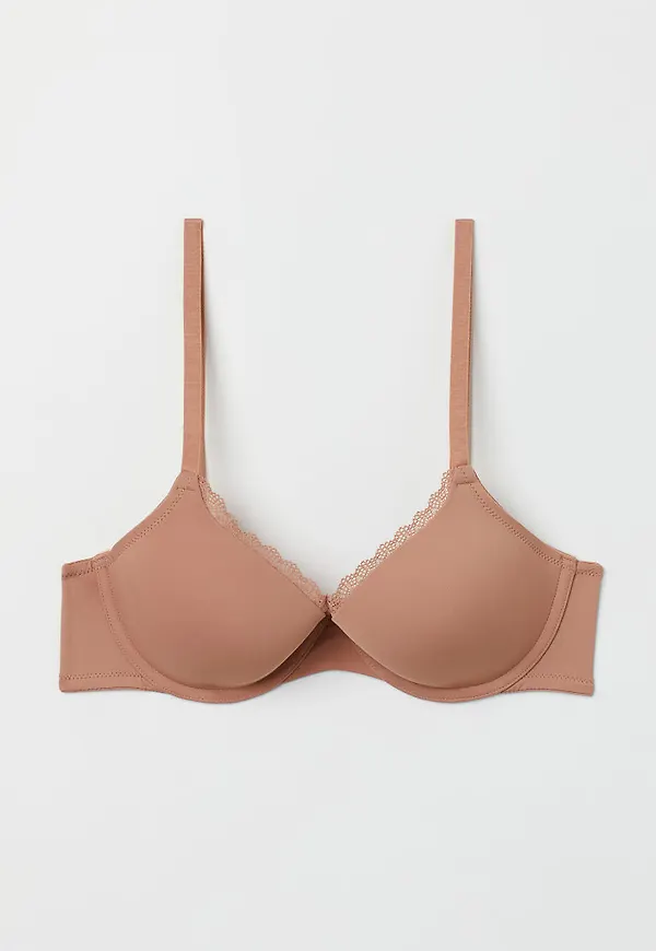 H & M - Vadderad bygel-bh i micro - Orange
