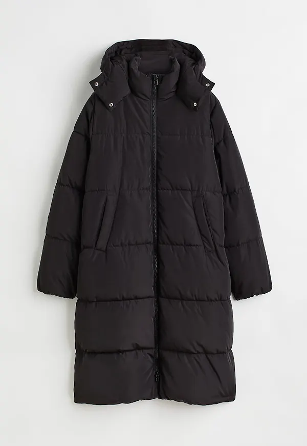 H & M - Vadderad kappa - Svart