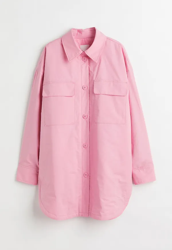H & M - Vadderad skjortjacka - Rosa