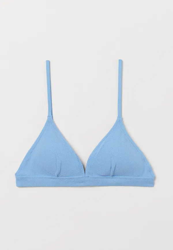 H & M - Vadderad trekantsbikini-bh - Blå
