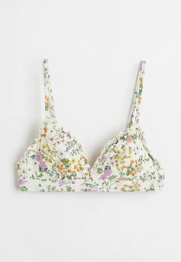 H & M - Vadderad trekantsbikini-bh - Vit