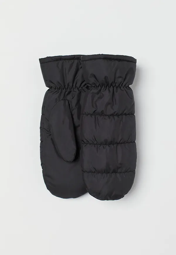 H & M - Vadderade tumvantar - Svart