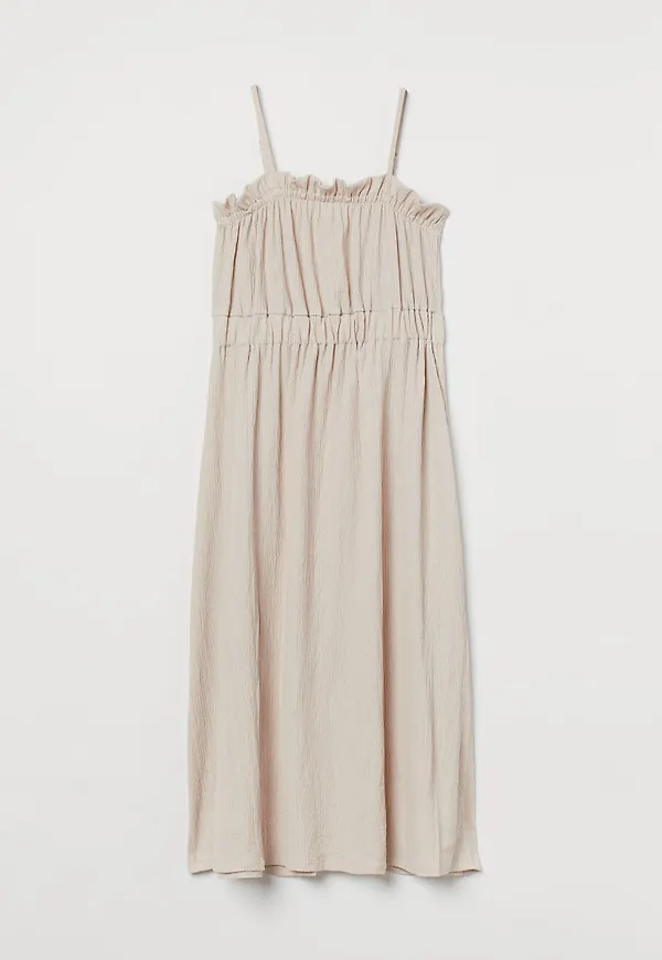 H & M - Vadlång trikåklänning - Beige