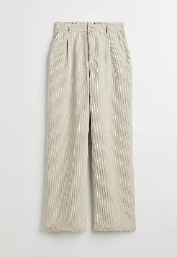 H & M - Vid manchesterbyxa - Beige